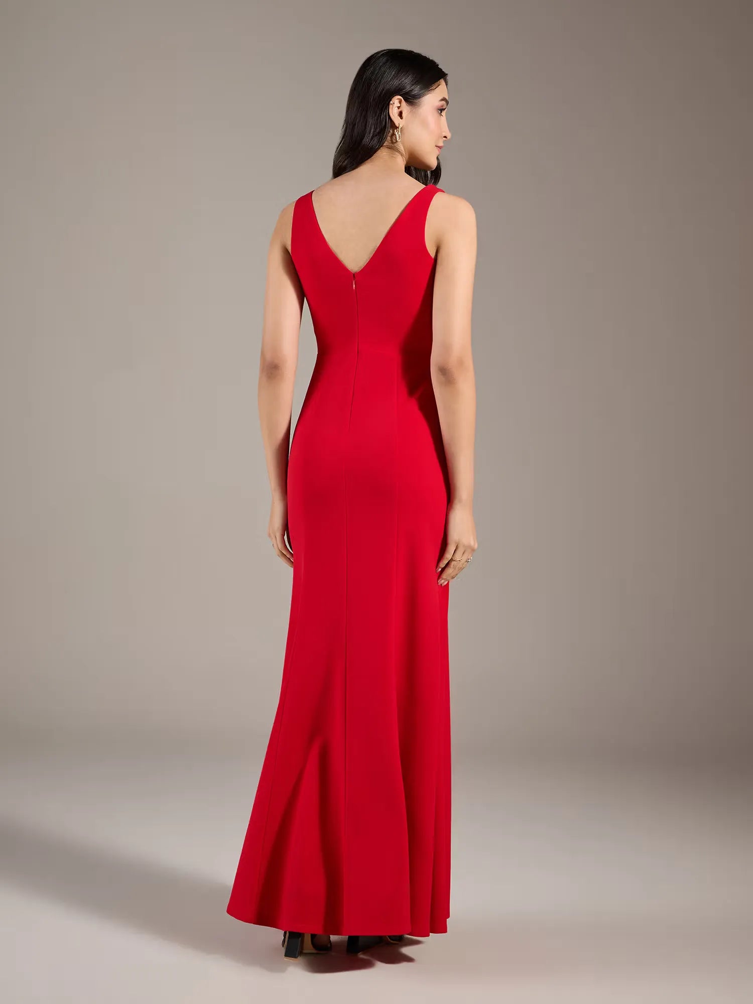 Red Contemporary Fit Maxi Dress By Belleci