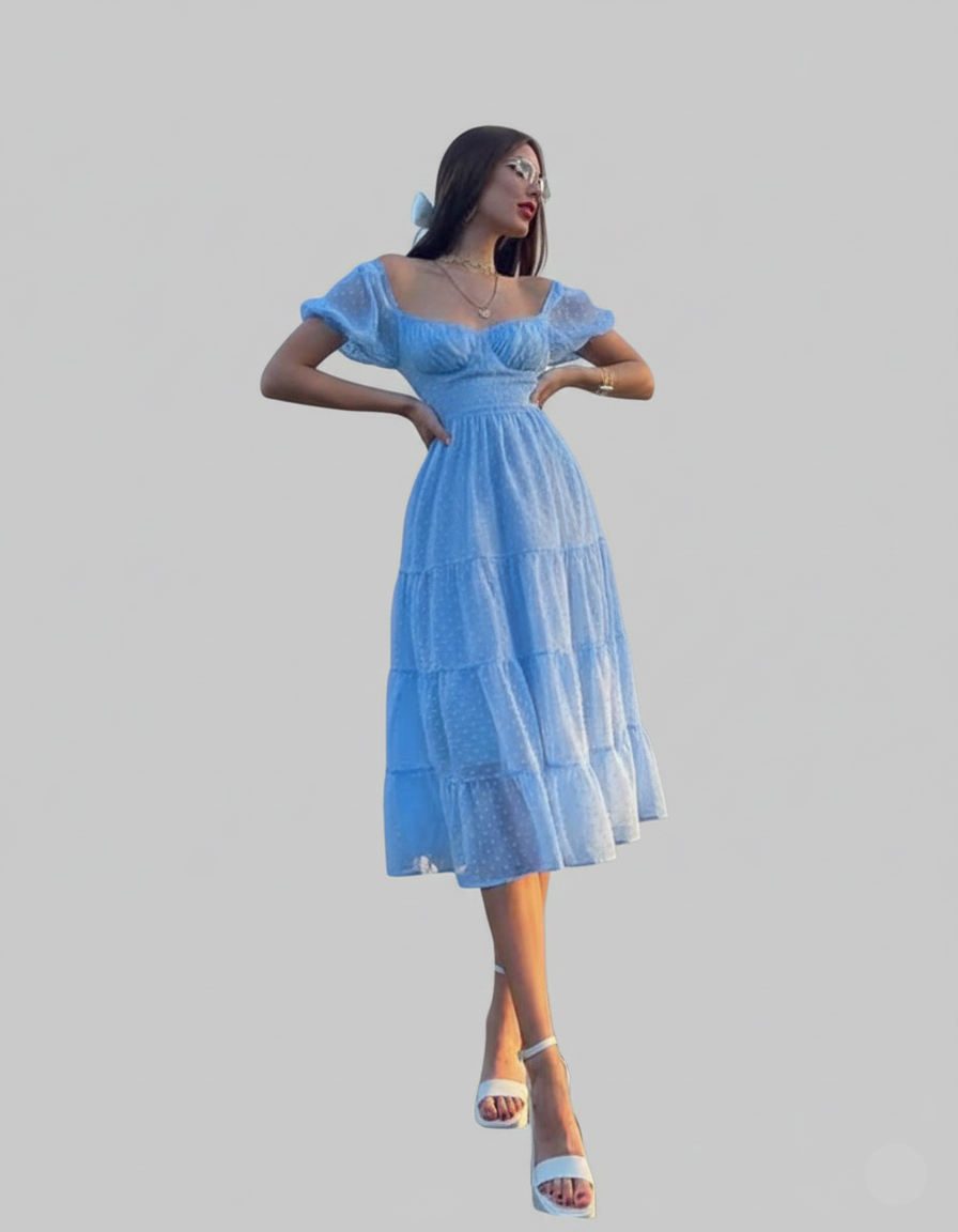 Soft Sky Tiered Midi By Belleci