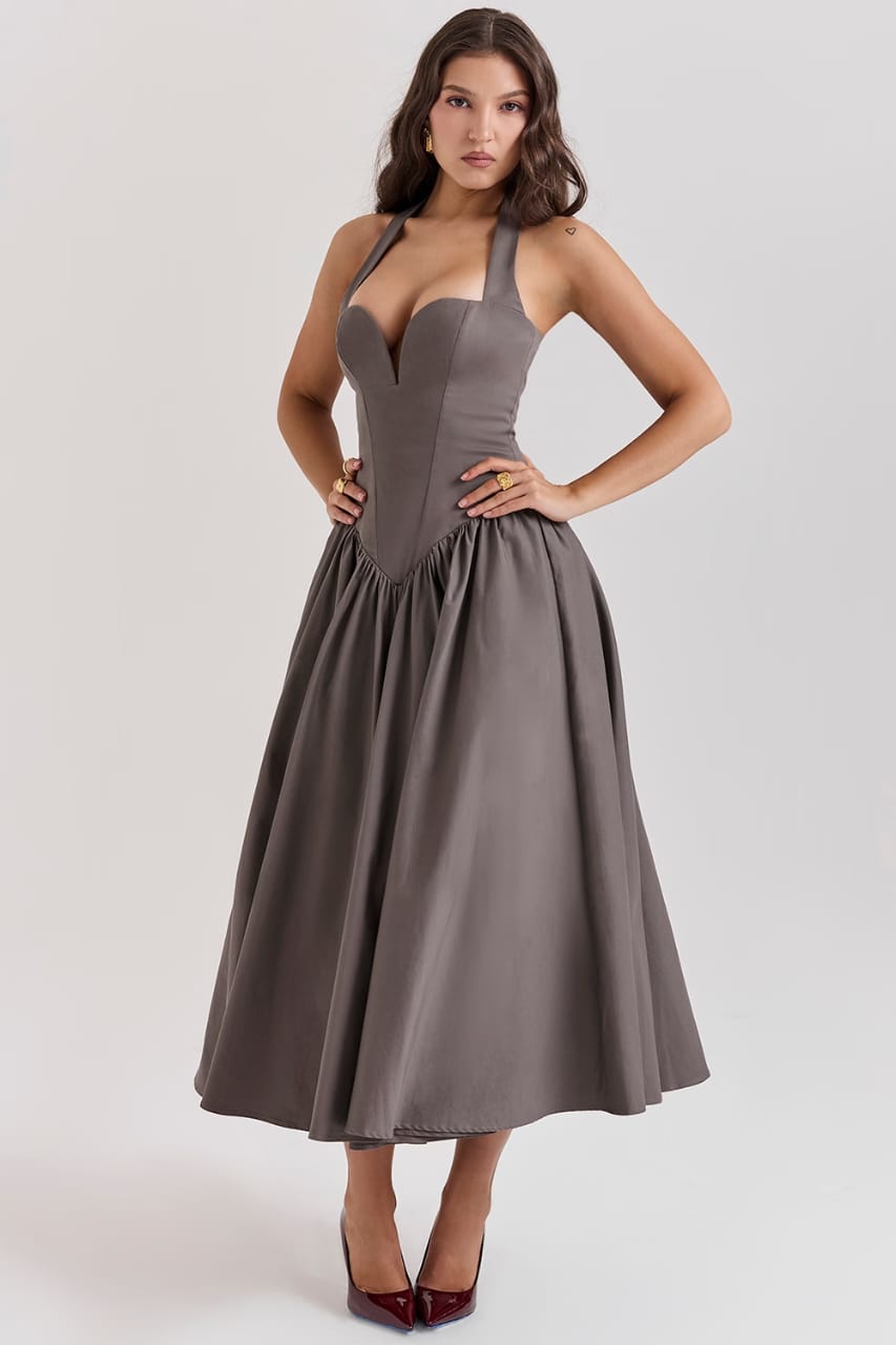 Vintage Muse Halter-Neck Corset Dress By Belleci