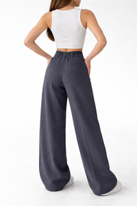 Belleci Charcoal Wrapline High Waist Wide Leg Trouser image 3